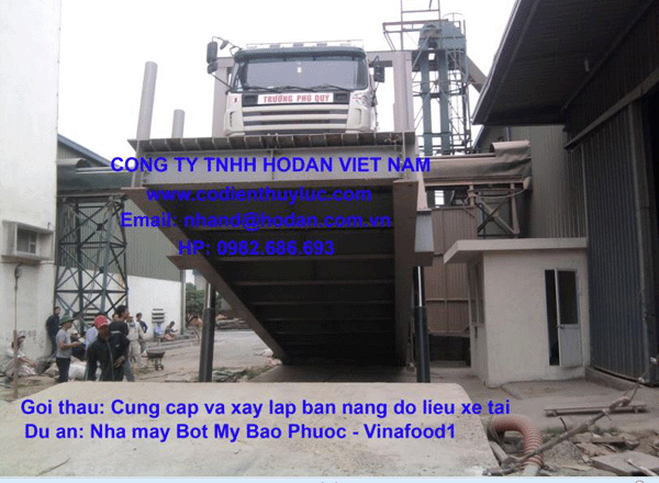Bàn nâng xe tải đổ liệu bằng thủy lực 80 Tấn