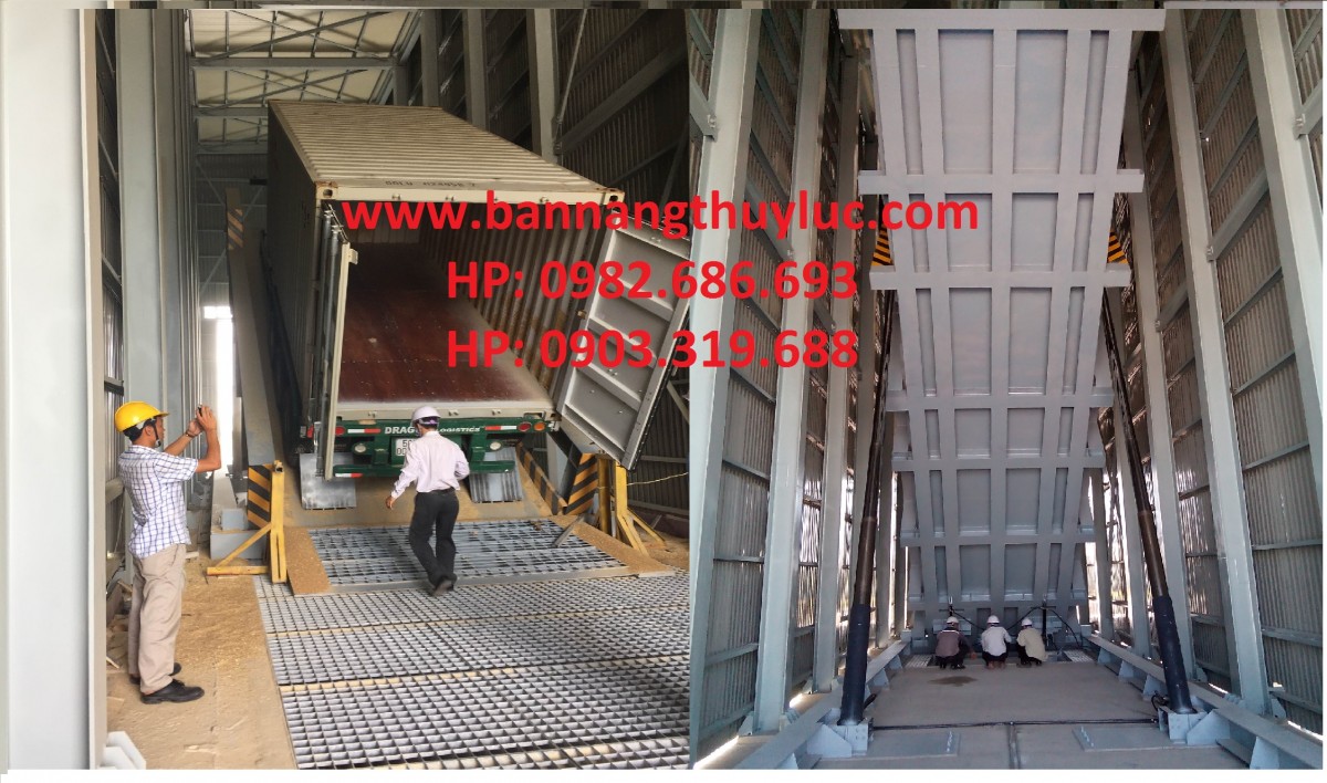 Bàn nâng xe container thủy lực 60 Tấn cho nhà máy bột mì