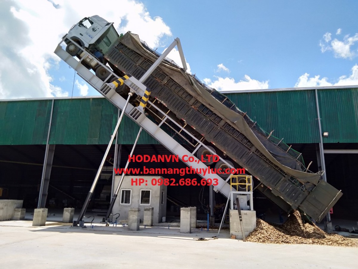 Bàn nâng đổ dăm gỗ hệ cố định